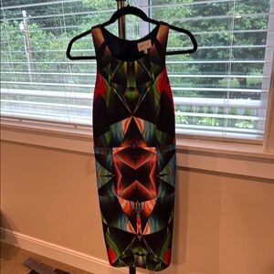Milly Vibrant Geometric Midi Dress